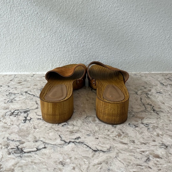 Seychelles Brown Mules with Wooden Platform - Picture 5 of 7